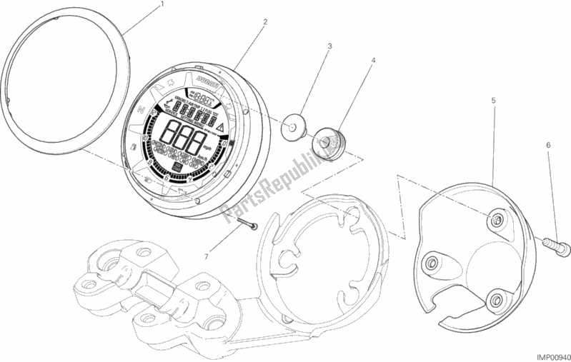 All parts for the Instrument Panel of the Ducati Scrambler Urban Enduro Thailand USA 803 2016